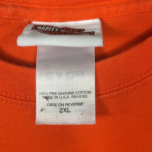 Harley Davidson Pocket Tee-Shirt (Sz 2X) 2009 Color Orange.Oklahoma City,Ok - Picture 6 of 11